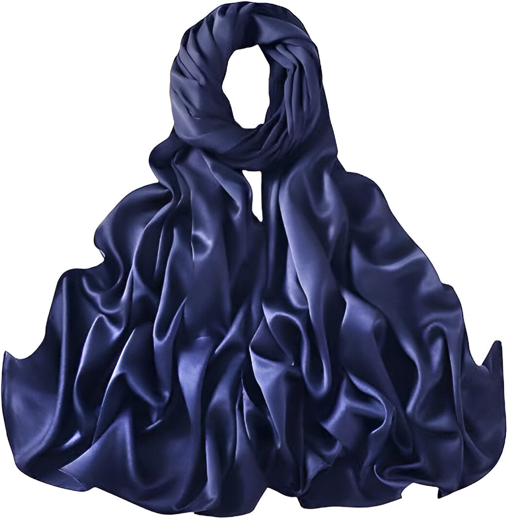 Plain Satin Silk - Dusky Blue